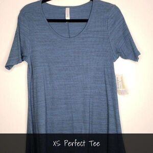 LuLaRoe Perfect T XS Heathered Blue NEW